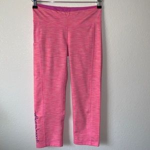 LILLY PULITZER LUXLETIC PINK SPACEDYE CROPPED LEGGINGS IN SIZE SMALL